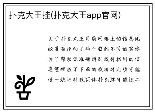 扑克大王挂(扑克大王app官网)